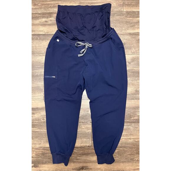 FIGS Maternity Navy Jogger Scrub Pants Zamora L/P Petite Large Stretch Nurse - Picture 3 of 11
